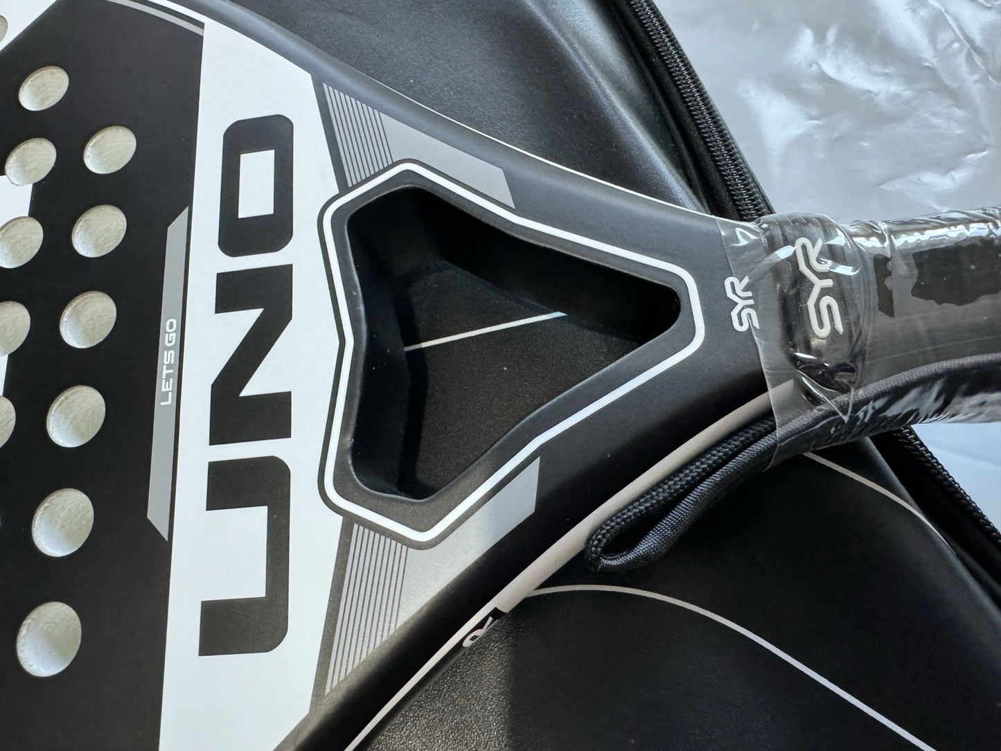 SYR UNO - Carbon Fibreglass Padel Tennis Racket In back